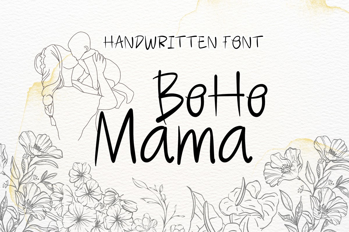 Beispiel einer BoHo Mama-Schriftart