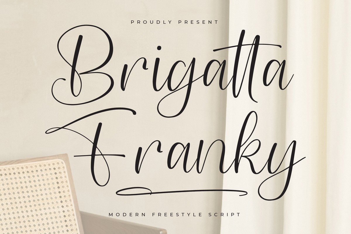 Beispiel einer Brigatta Franky Regular-Schriftart