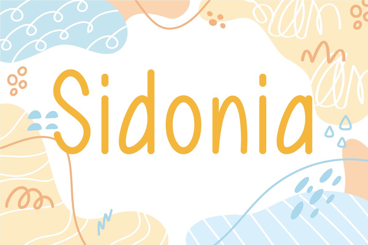 Beispiel einer Sidonia Regular-Schriftart