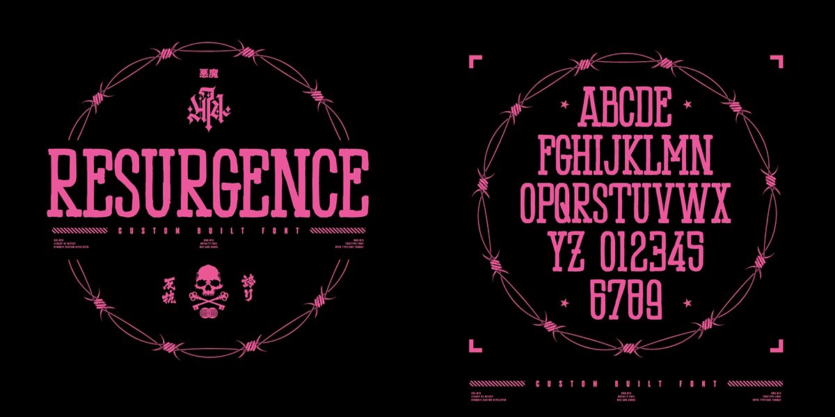 Beispiel einer H74 Resurgence-Schriftart