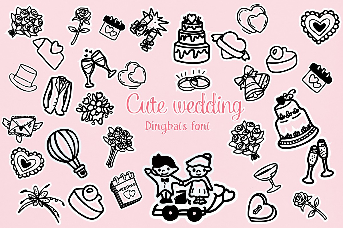 Beispiel einer Cute Wedding-Schriftart