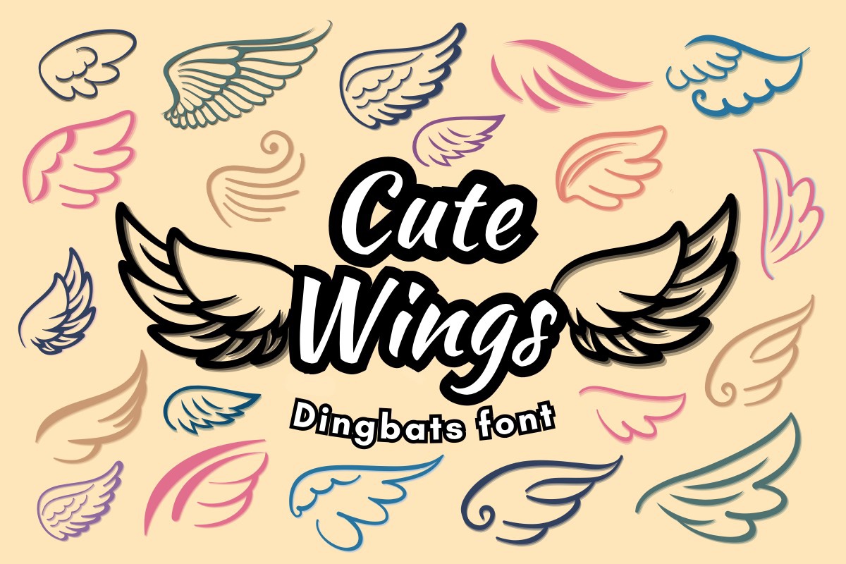 Beispiel einer Cute Wings-Schriftart