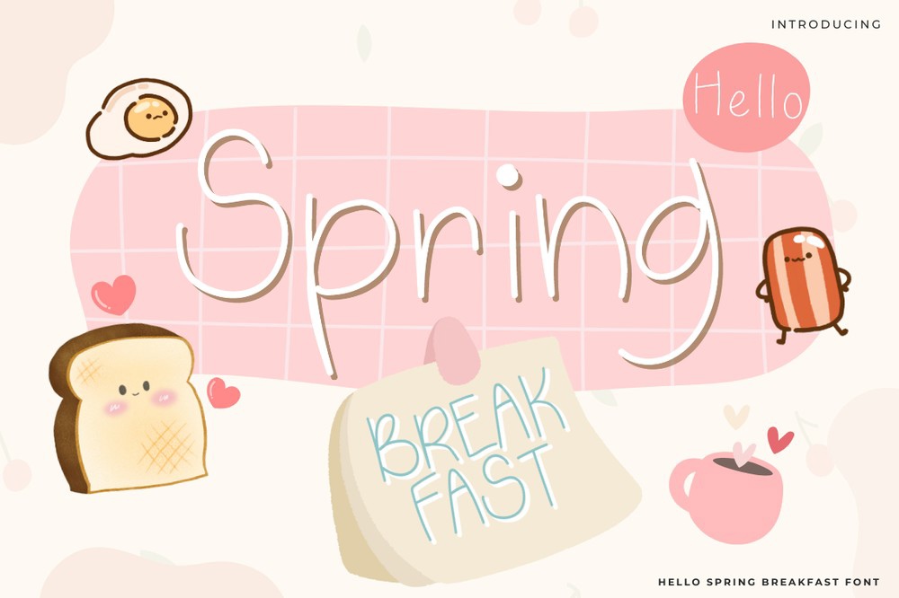 Beispiel einer Hello Spring Breakfast Regular-Schriftart