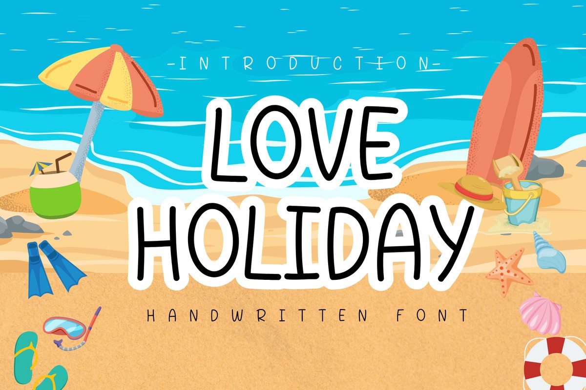 Beispiel einer Love Holiday Regular-Schriftart