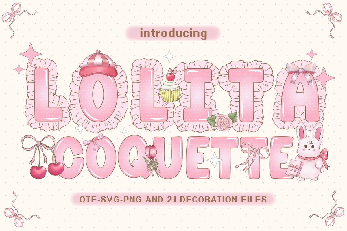 Beispiel einer Lolita Coquette 2-Schriftart