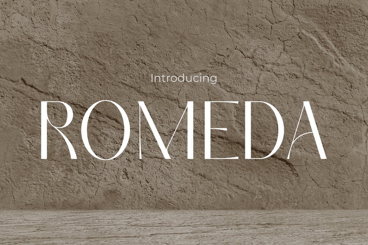 Beispiel einer Romeda Regular-Schriftart