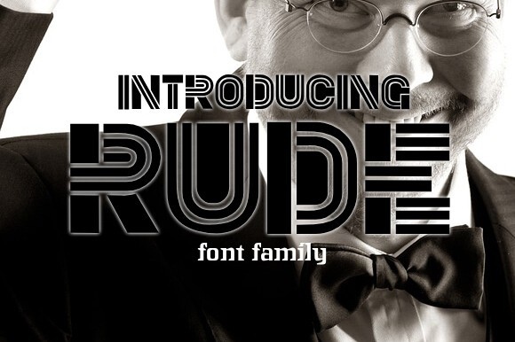 Beispiel einer Rude Regular-Schriftart