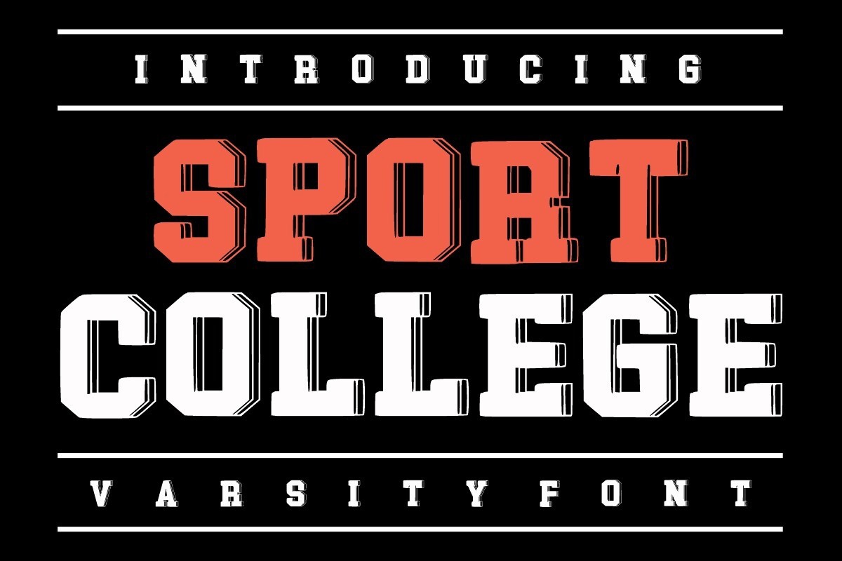 Beispiel einer Sport College Regular-Schriftart