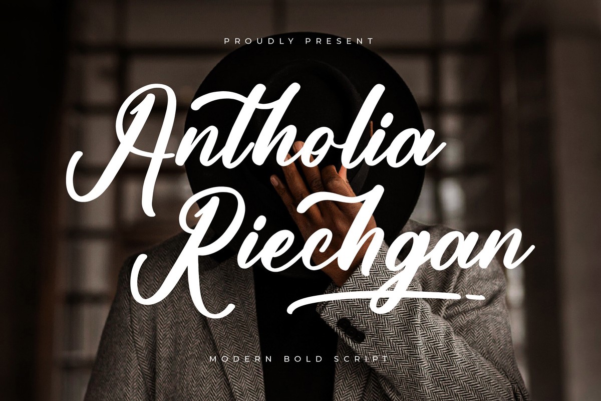 Beispiel einer Antholia Riechgan Regular-Schriftart