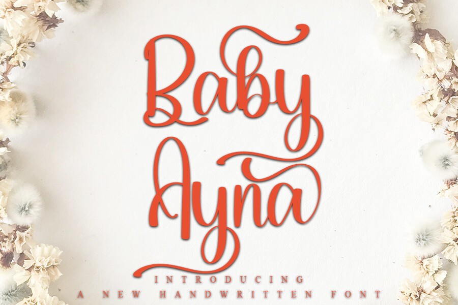 Beispiel einer Baby Alyna-Schriftart