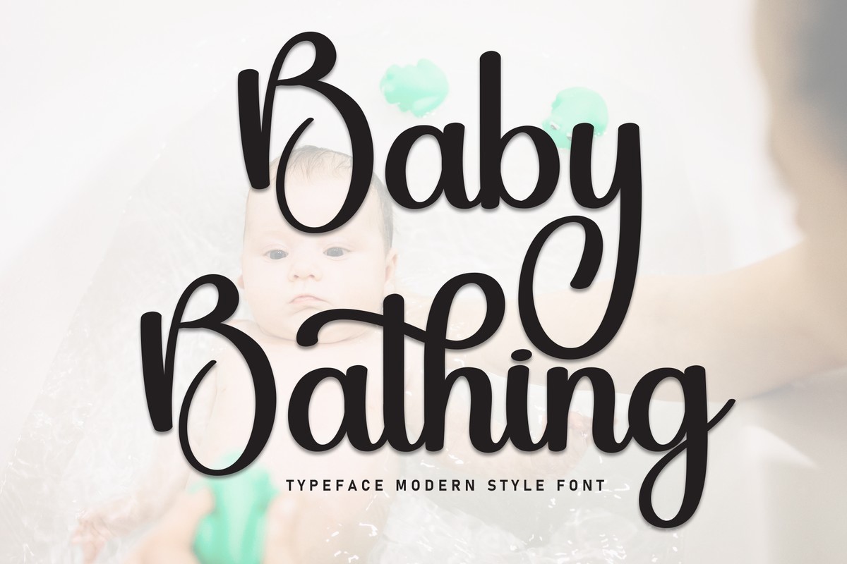 Beispiel einer Baby Bathing-Schriftart