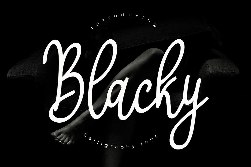 Beispiel einer Blacky Regular-Schriftart