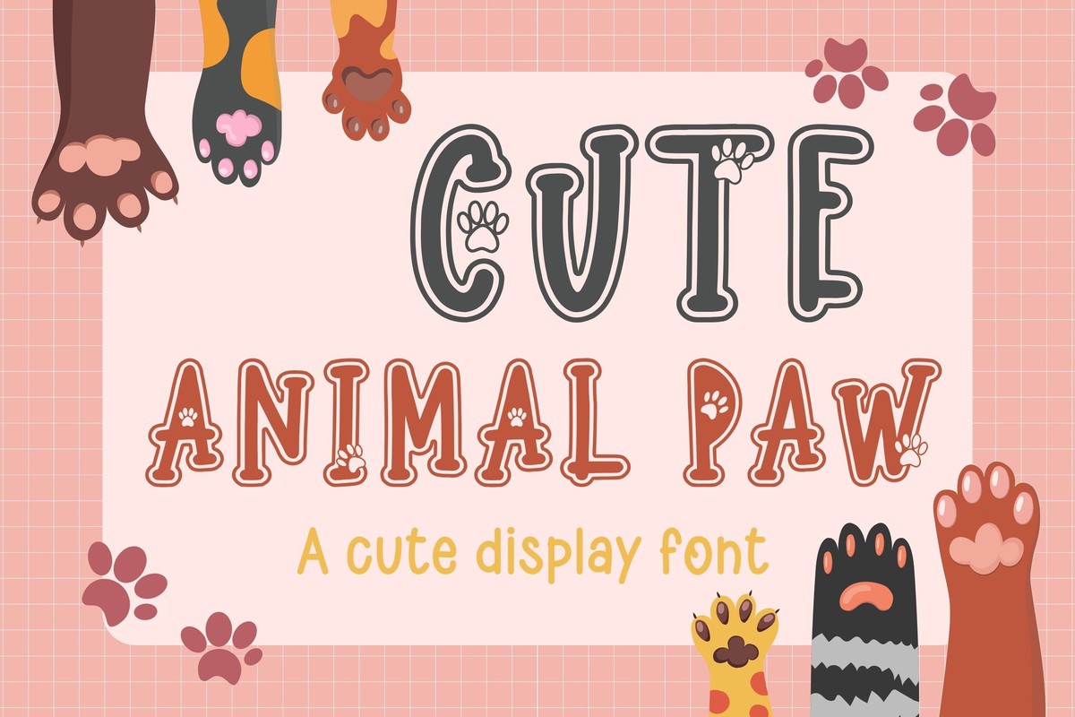 Beispiel einer Cute Animal Paw-Schriftart