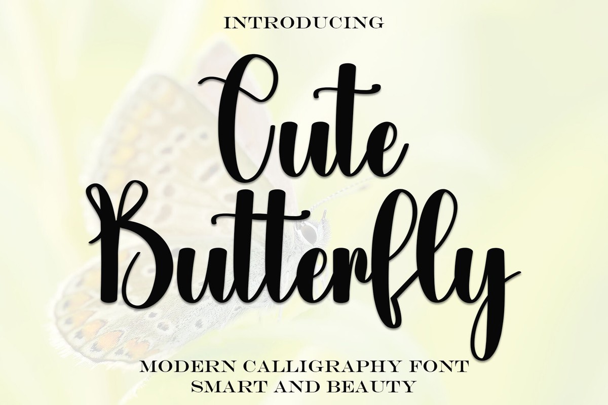 Beispiel einer Cute Butterfly-Schriftart