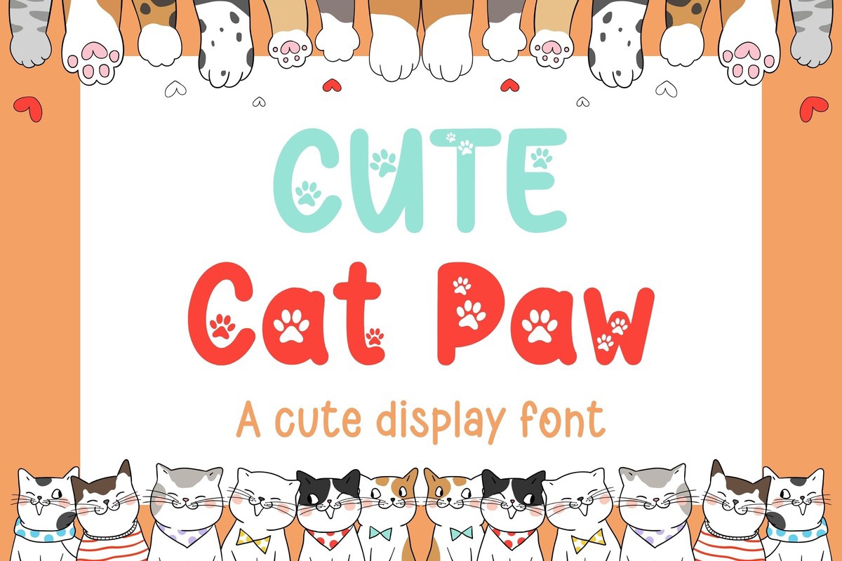 Beispiel einer Cute Cat Paw-Schriftart