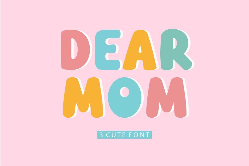 Beispiel einer Dear Mom Shadow-Schriftart