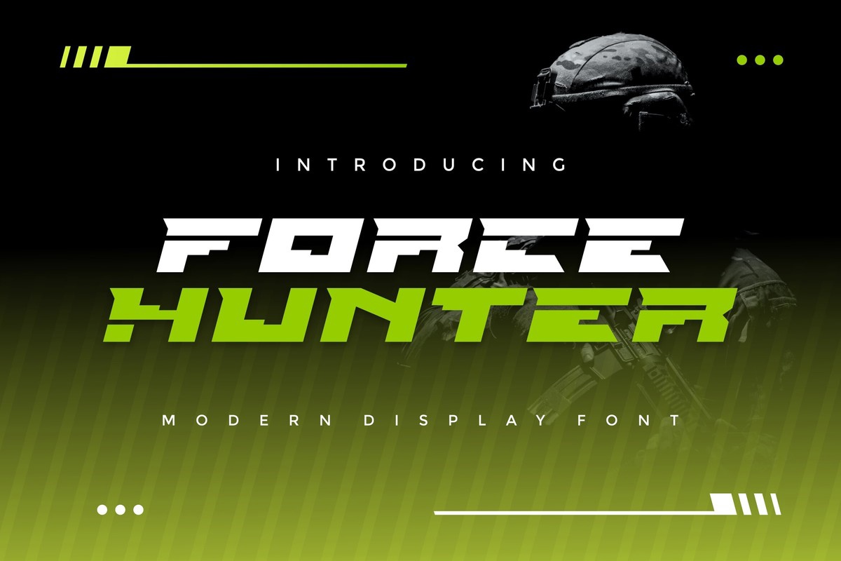 Beispiel einer Force Hunter Regular-Schriftart