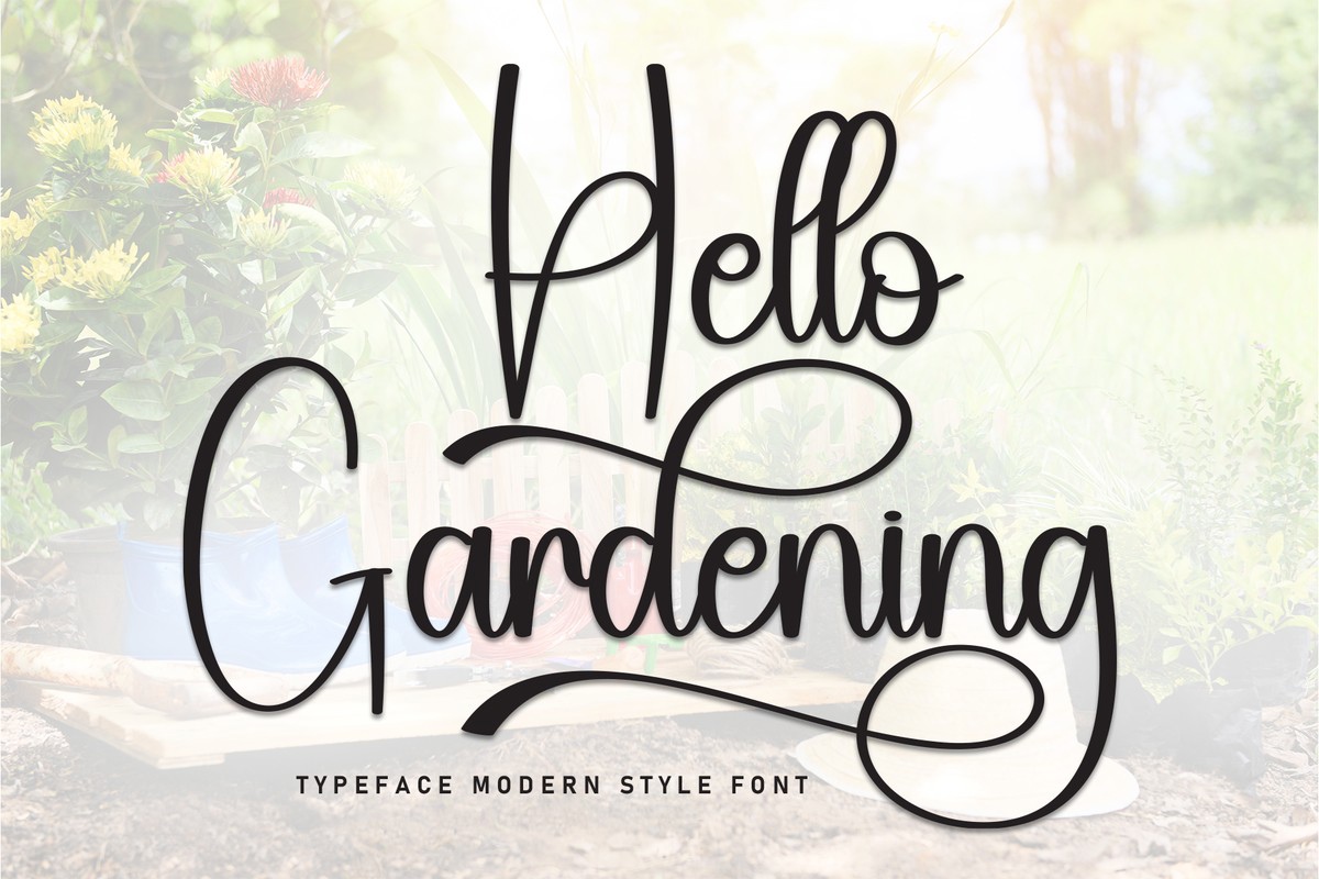 Beispiel einer Hello Gardening Regular-Schriftart