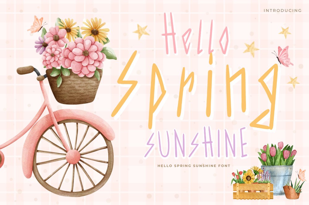 Beispiel einer Hello Spring Sunshine-Schriftart