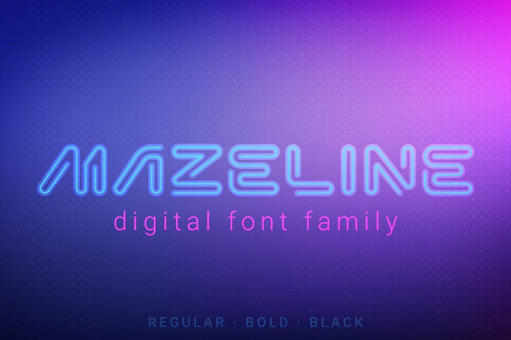 Beispiel einer Mazeline Black-Schriftart