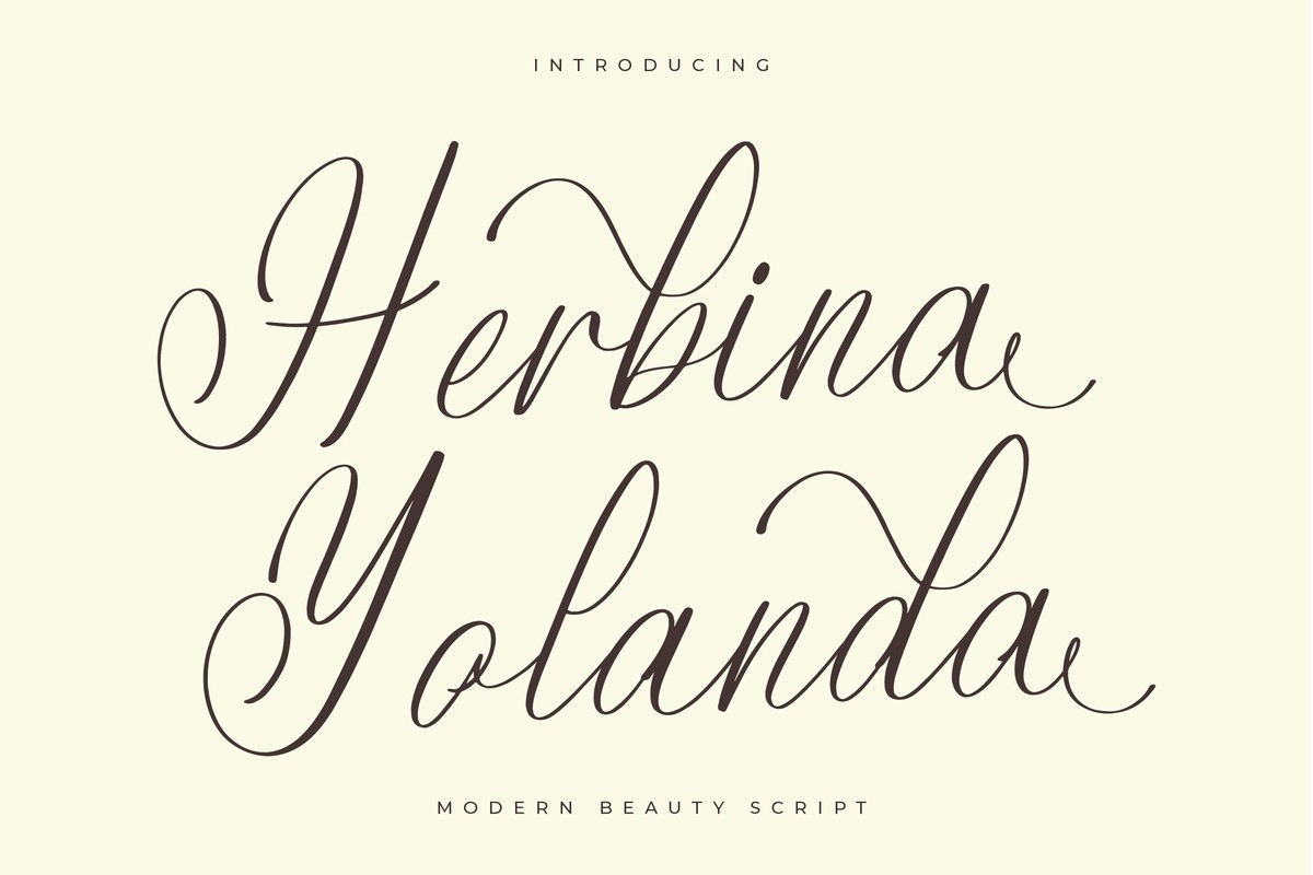 Beispiel einer Herbina Yolanda Regular-Schriftart