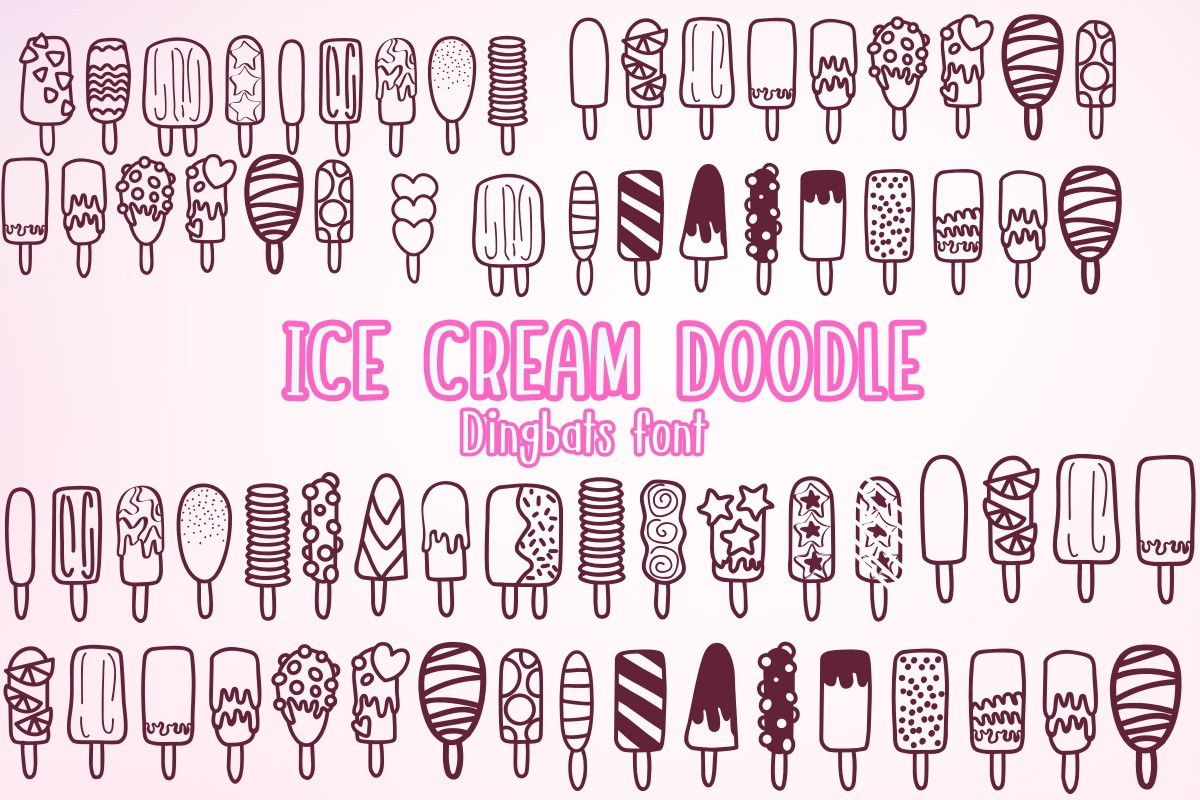 Beispiel einer Ice Cream Doodle-Schriftart