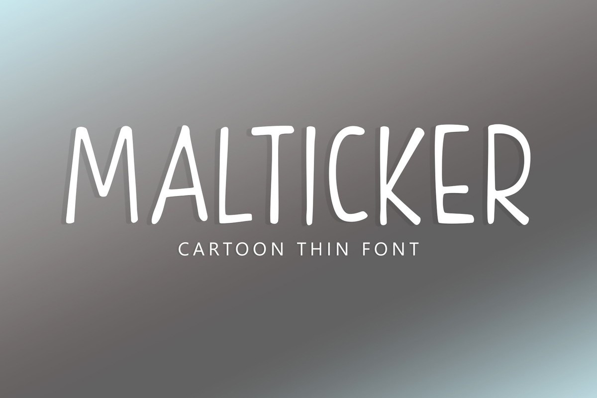 Beispiel einer Malticker Regular-Schriftart