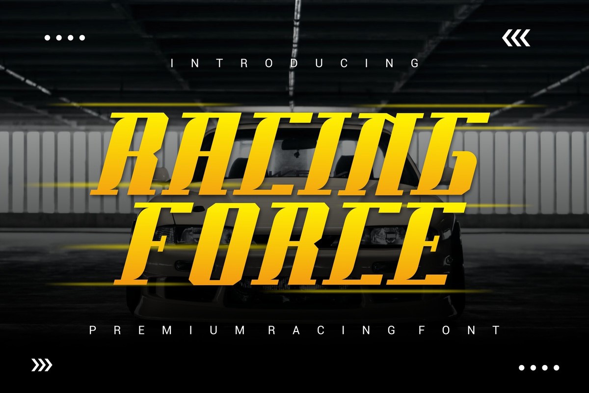 Beispiel einer Racing Force Regular-Schriftart