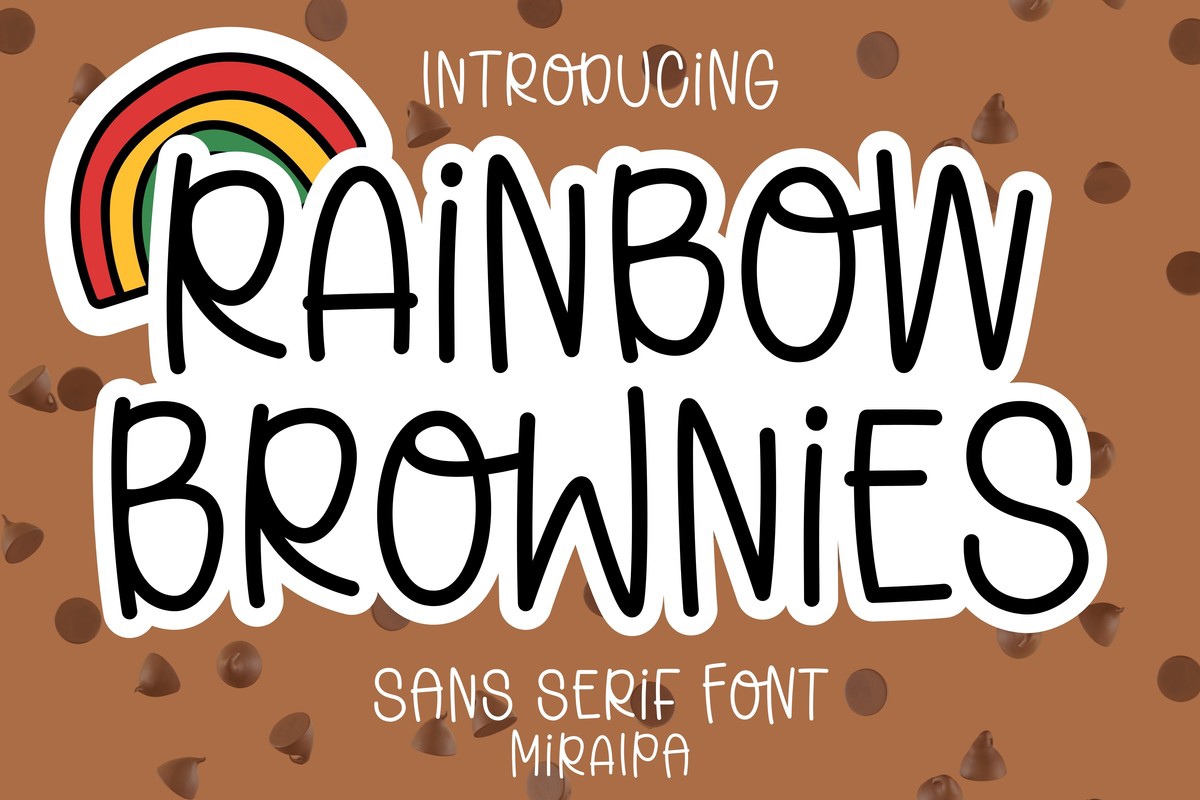 Beispiel einer Rainbow Brownies-Schriftart