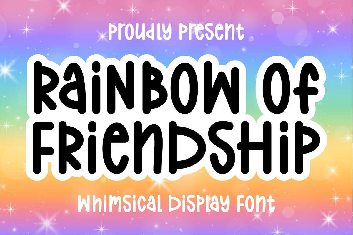 Beispiel einer Rainbow of Friendship Regular-Schriftart