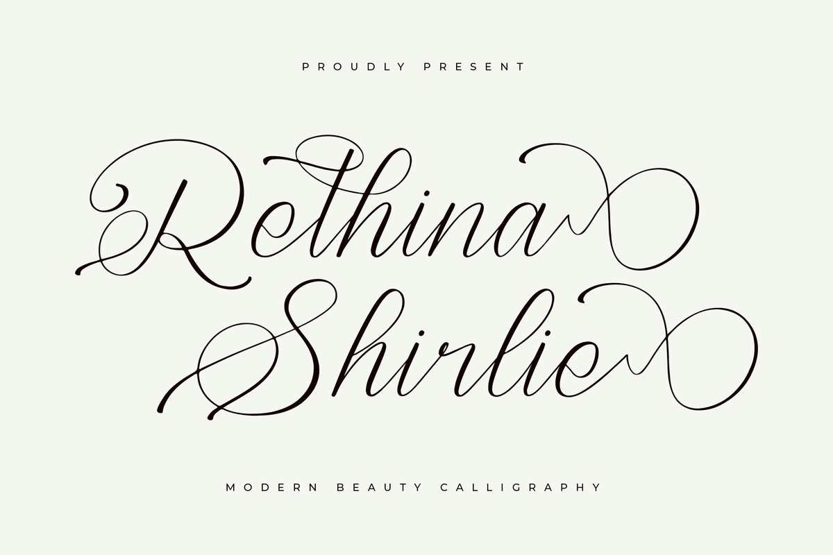 Beispiel einer Rethina Shirlie Regular-Schriftart