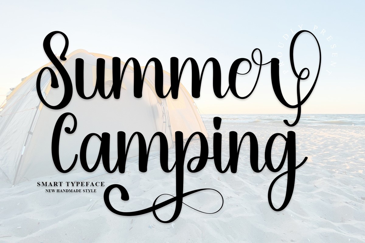 Beispiel einer Summer Camping-Schriftart