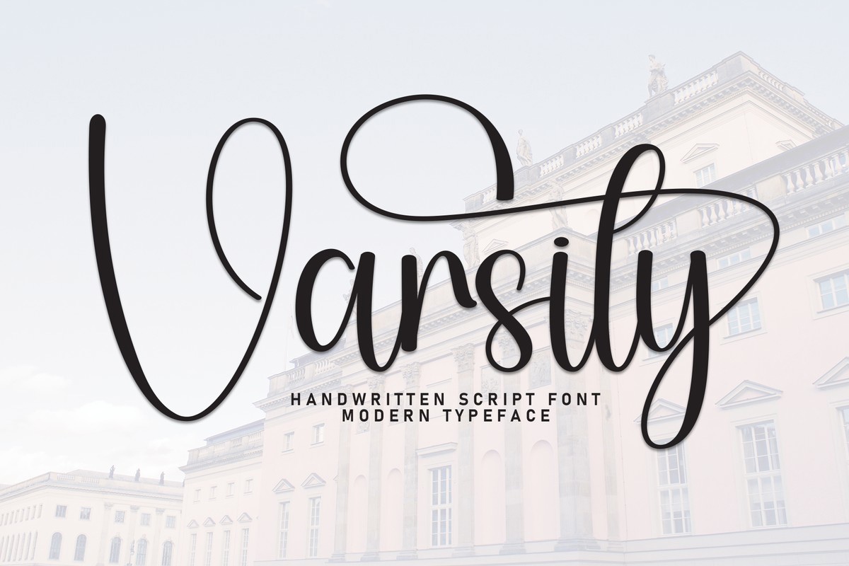 Beispiel einer Varsity Regular-Schriftart