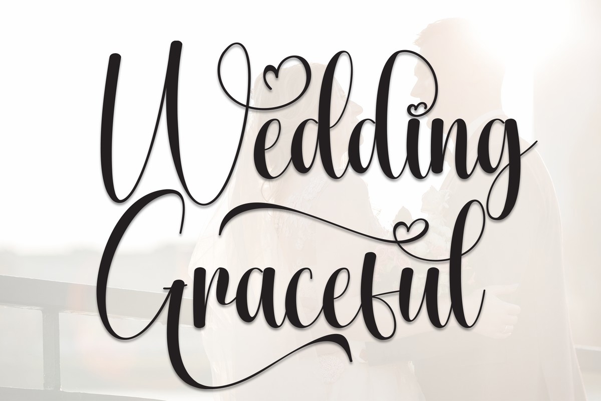 Beispiel einer Wedding Graceful-Schriftart