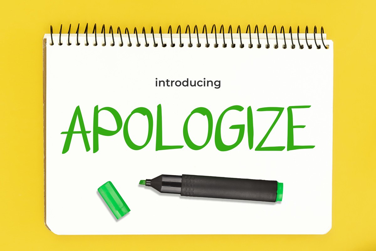 Beispiel einer Apologize Regular-Schriftart