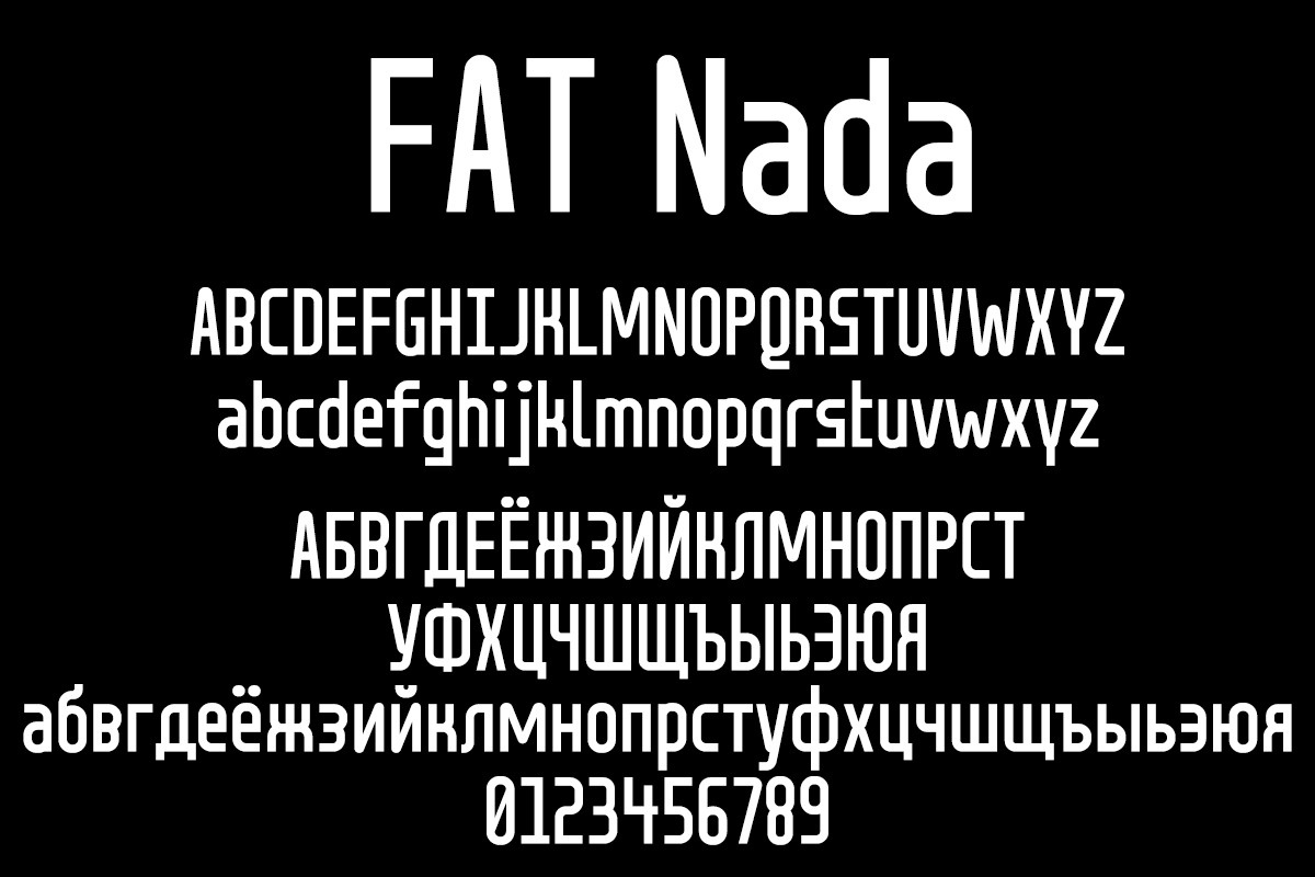 Beispiel einer FAT Nada-Schriftart