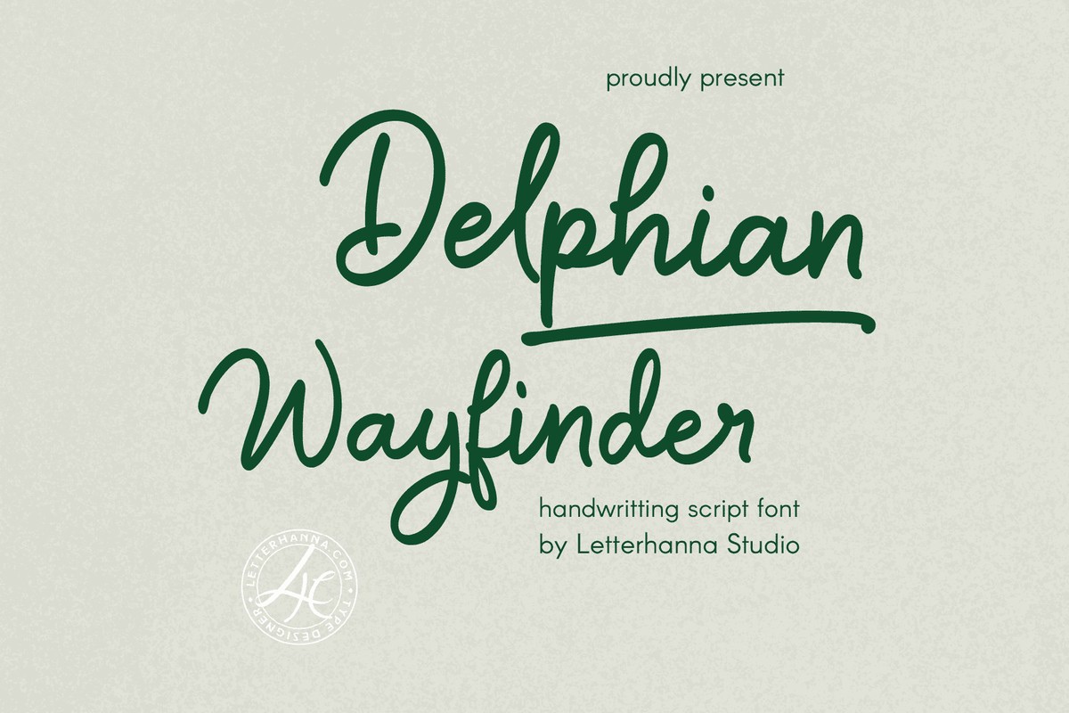 Beispiel einer Delphian Wayfinder Regular-Schriftart