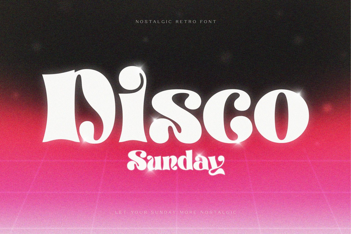 Beispiel einer Disco Sunday-Schriftart