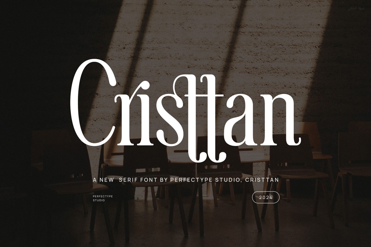 Beispiel einer Cristtan Regular-Schriftart