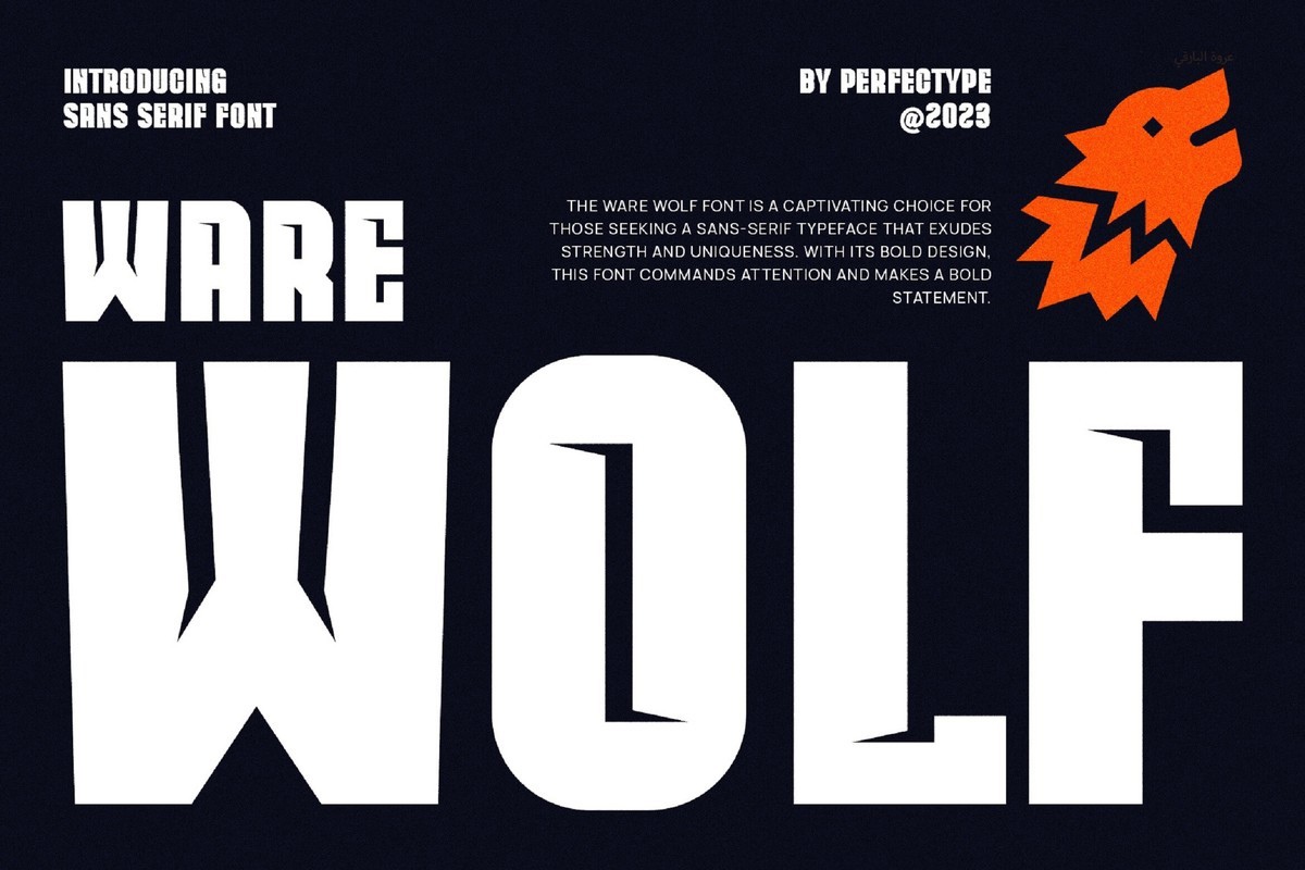 Beispiel einer Ware Wolf-Schriftart