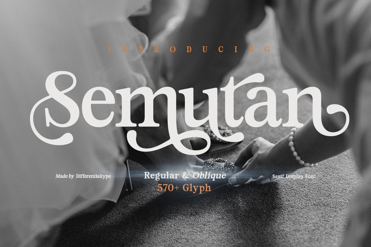 Beispiel einer Semutan Oblique-Schriftart