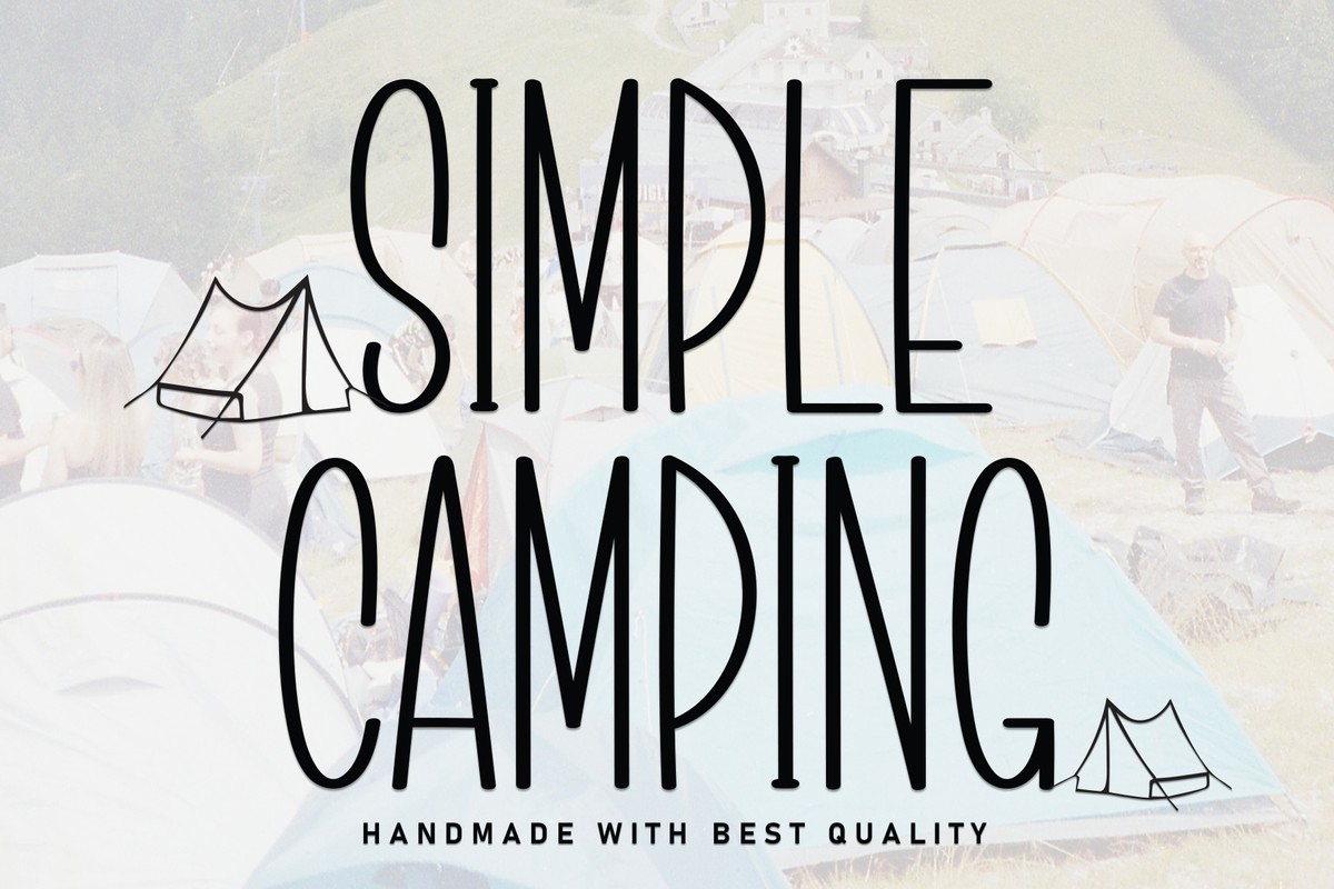 Beispiel einer Simple Camping-Schriftart