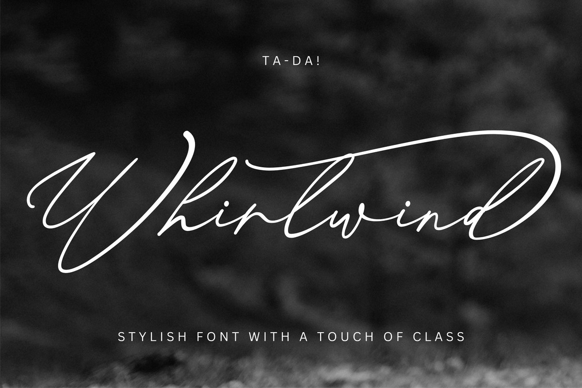 Beispiel einer Whirlwind Regular-Schriftart