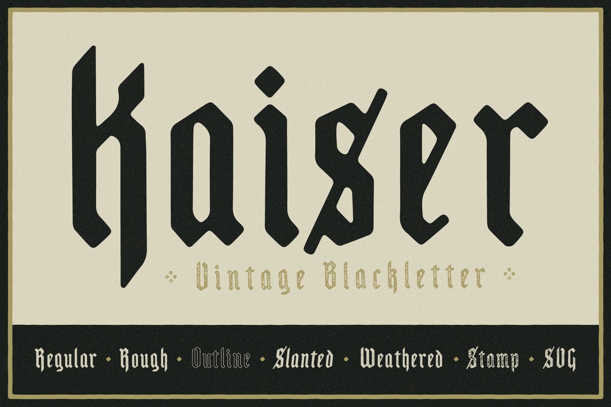 Beispiel einer Kaiser Stamp-Schriftart