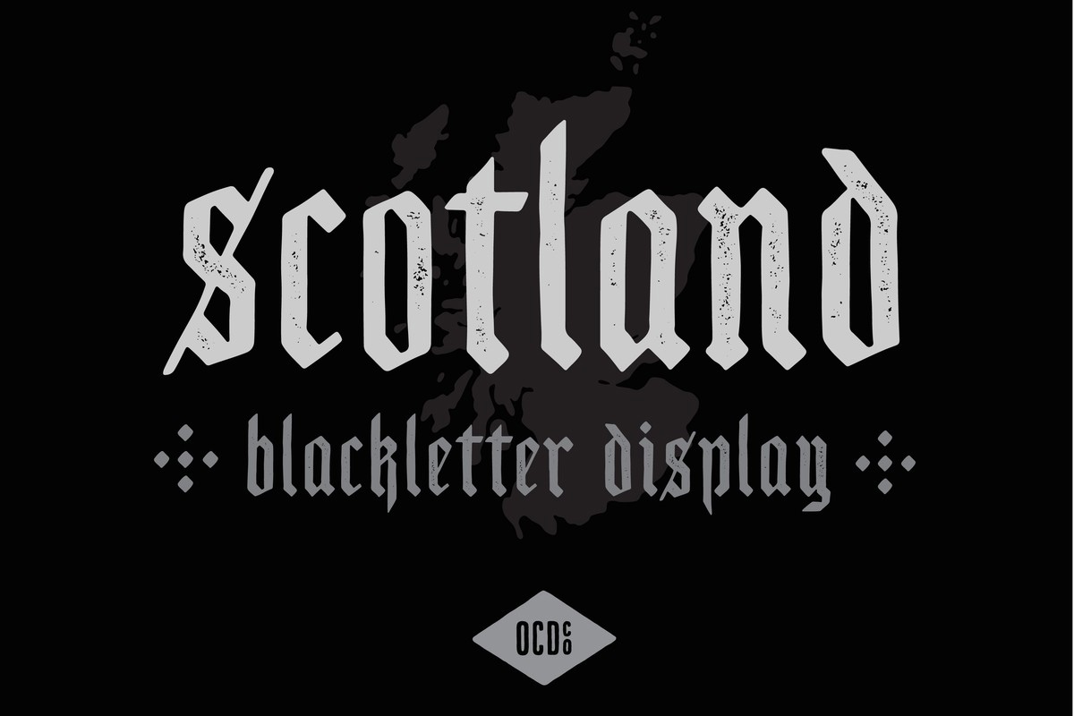 Beispiel einer Scotland Regular-Schriftart