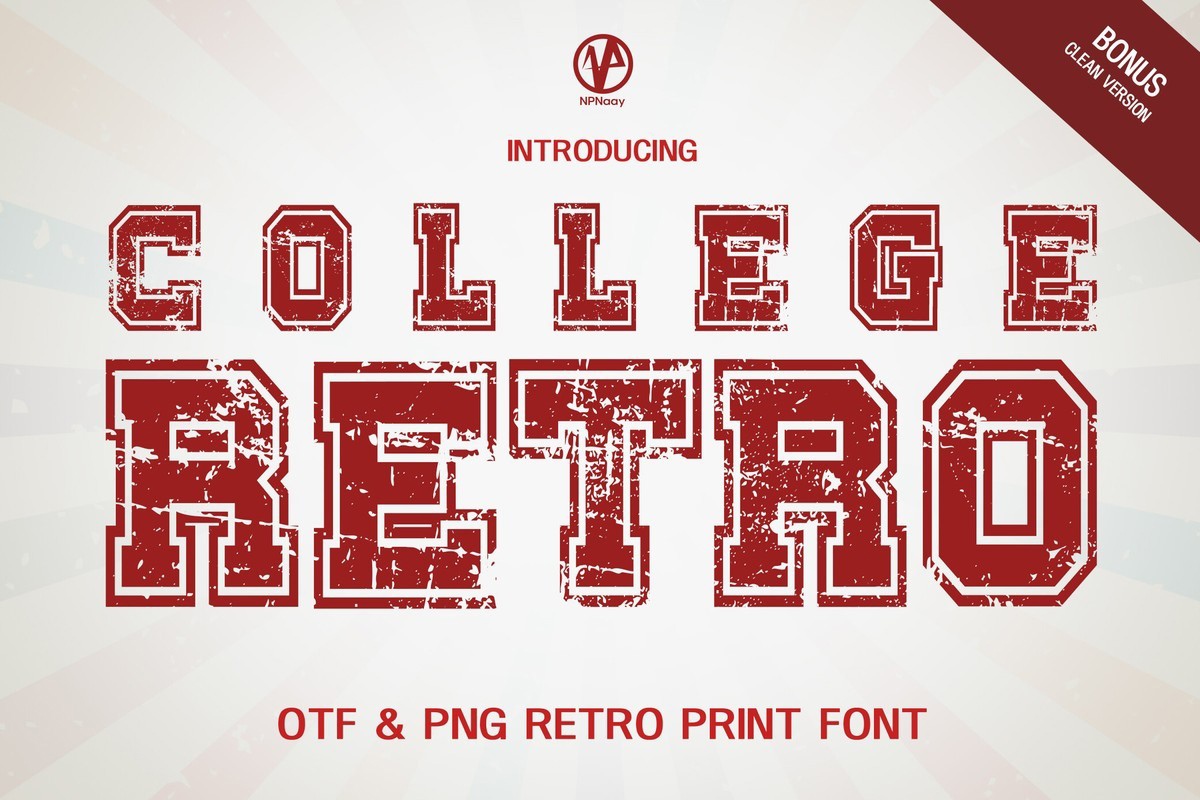 Beispiel einer College Retro-Schriftart