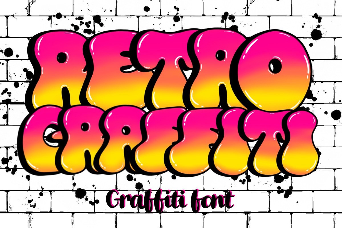 Beispiel einer Retro Graffiti-Schriftart