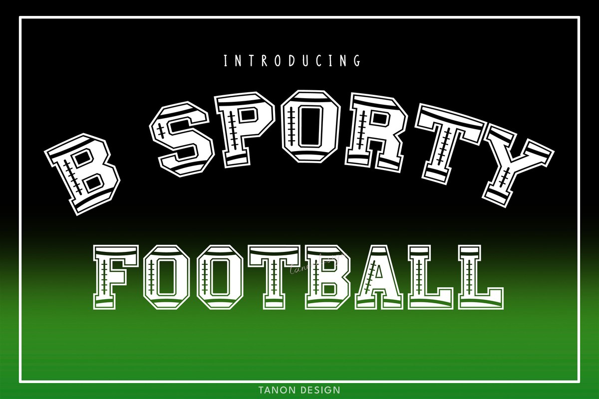 Beispiel einer B Sporty Football Regular-Schriftart