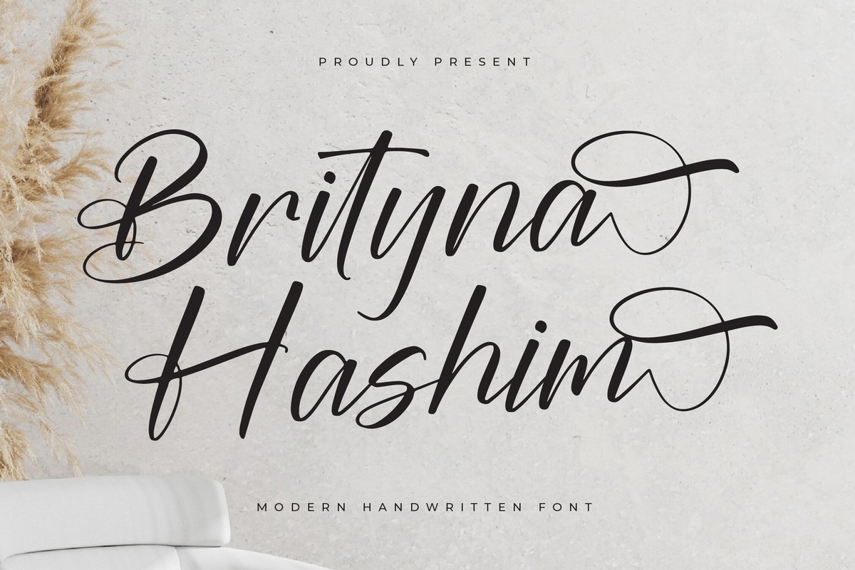 Beispiel einer Brityna Hashim-Schriftart