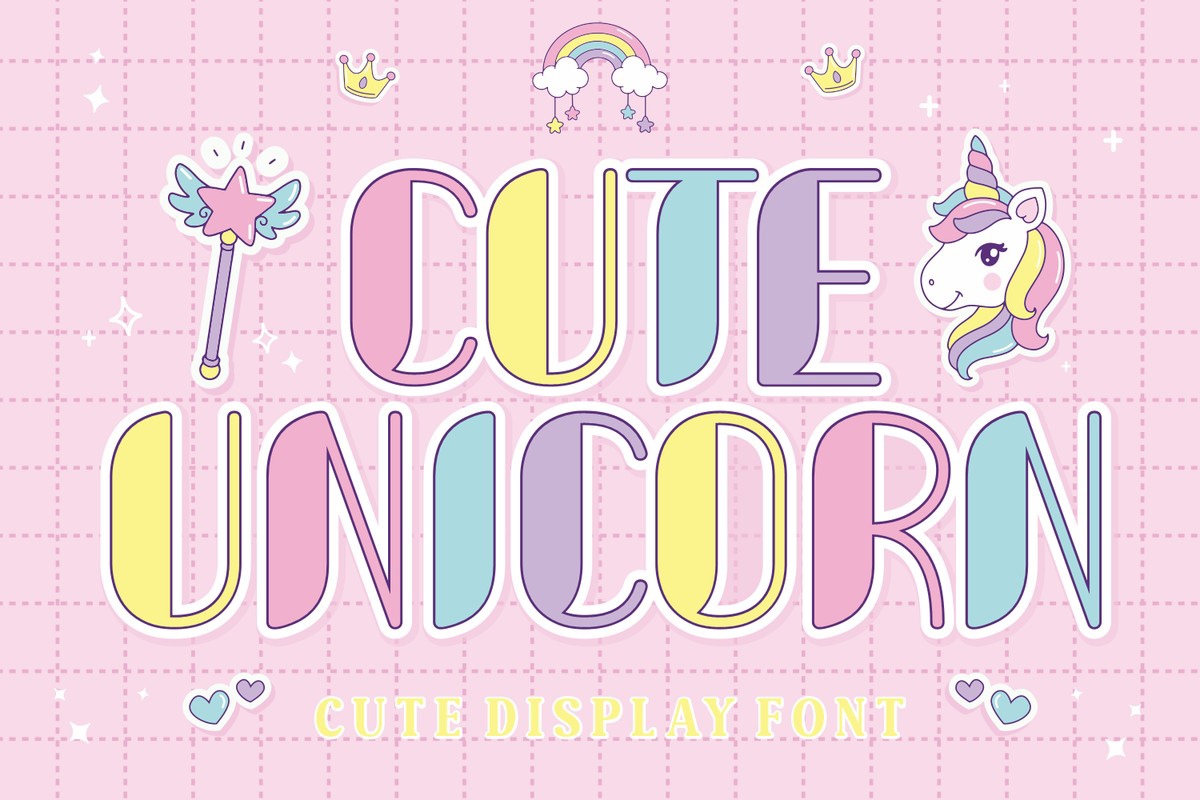 Beispiel einer Cute Unicorn-Schriftart